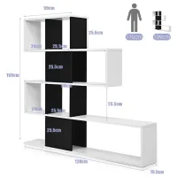 Etajeră Costway CB10293DW 109 x 120 x 19.5 cm/ PAL/ White photo 2