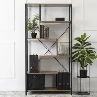 Etajeră Mebel Elite Akris 163 x 84 x 35 cm/ MDF/ Black photo 2