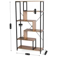 Etajeră Mebel Elite Akris 163 x 84 x 35 cm/ MDF/ Black photo 3