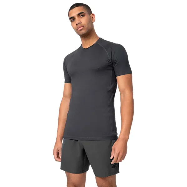 Tricou pentru bărbați 4F 4Fss23tftsm171 90% poliester/ Gray photo 3