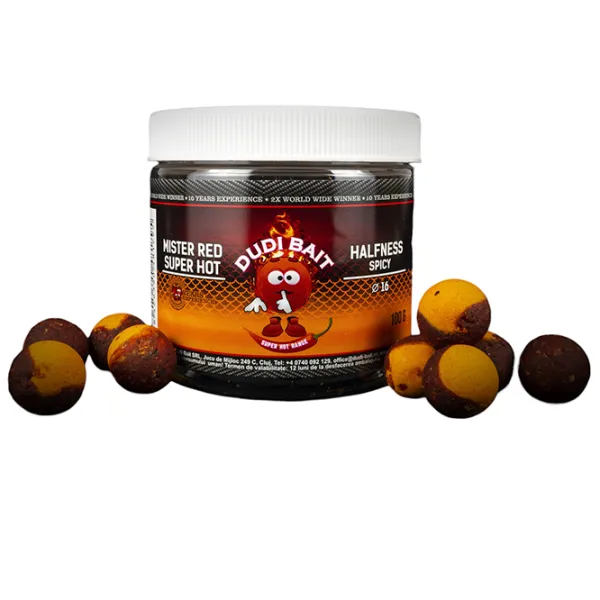 Aluat pufat Dudi Bait Mr.RED SUPER HOT HALFNESS Spicy Spicy/ 100 g/ 20 mm photo 1