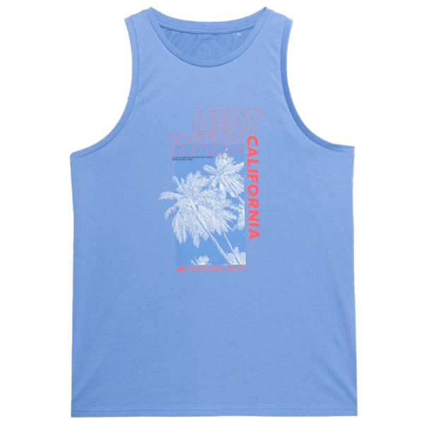 Майка для мужчин 4F 4Fss23ttshm354 M/ Blue photo 1 Майка для мужчин 4F 4Fss23ttshm354 M/ Blue photo 1