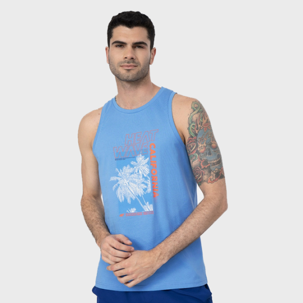 Майка для мужчин 4F 4Fss23ttshm354 M/ Blue photo 2 Майка для мужчин 4F 4Fss23ttshm354 M/ Blue photo 2