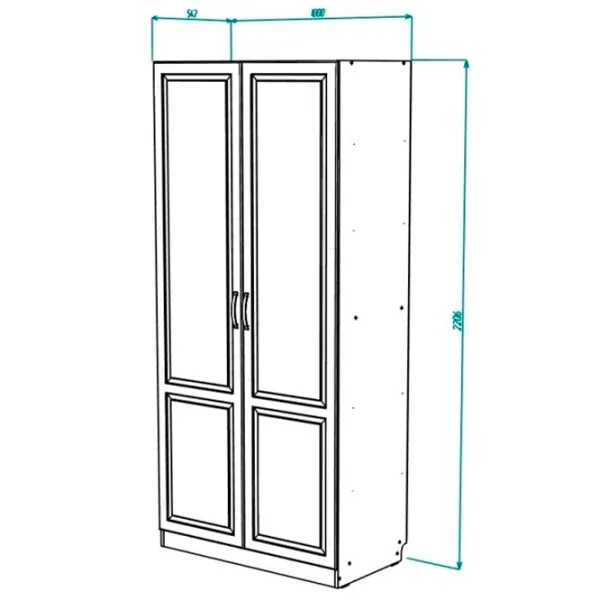 Dulap pentru haine ML-Mobila Liverpool №30 100 x 54.2 x 220.6 / PAL / Ivory photo 4 Dulap pentru haine ML-Mobila Liverpool №30 100 x 54.2 x 220.6 / PAL / Ivory photo 4
