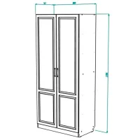 Dulap pentru haine ML-Mobila Liverpool №30 100 x 54.2 x 220.6 / PAL / Ivory photo 4