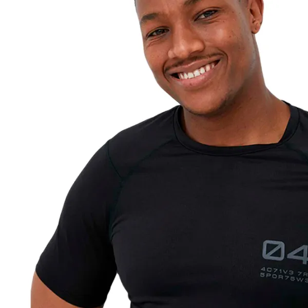 Tricou pentru bărbați 4F 4Fss23tftsm163 12% elastan/ Black photo 2