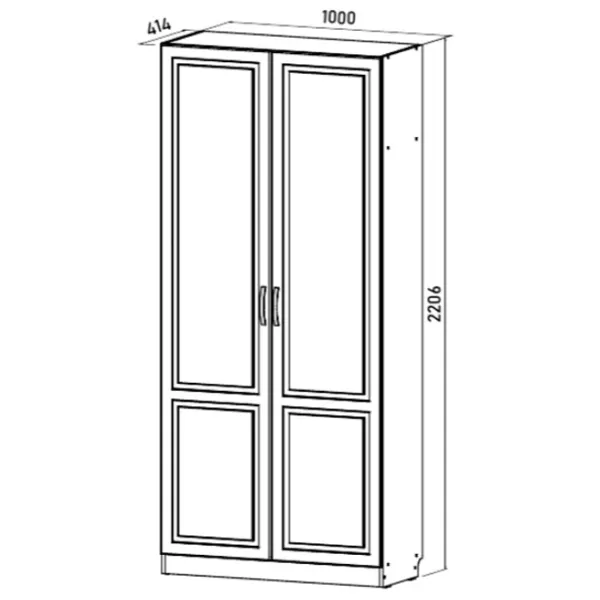 Dulap pentru haine ML-Mobila Liverpool №3 100 x 41.4 x 220.6 / PAL / Ivory photo 3 Dulap pentru haine ML-Mobila Liverpool №3 100 x 41.4 x 220.6 / PAL / Ivory photo 3