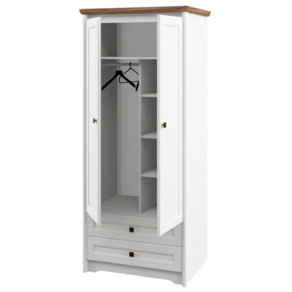 Dulap Neman Tivoli 89 x 63 x 208 / PAL / Alb Structurat photo 2
