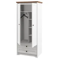 Dulap Neman Tivoli 89 x 63 x 208 / PAL / Alb Structurat photo 2