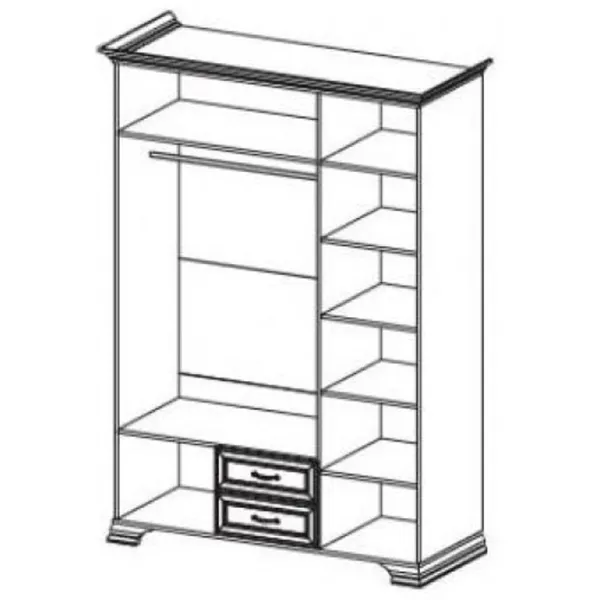 Dulap Neman Tivoli 155 x 63 x 220 / PAL / Alb Structurat photo 2 Dulap Neman Tivoli 155 x 63 x 220 / PAL / Alb Structurat photo 2