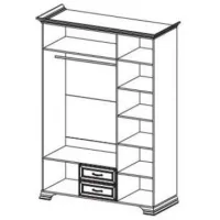 Dulap Neman Tivoli 155 x 63 x 220 / PAL / Alb Structurat photo 2