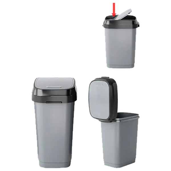 Coș de gunoi Kis 49230 30 l/ Plastic/ Grey photo 2