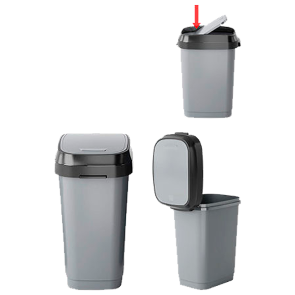 Coș de gunoi Kis 49230 30 l/ Plastic/ Grey photo 2