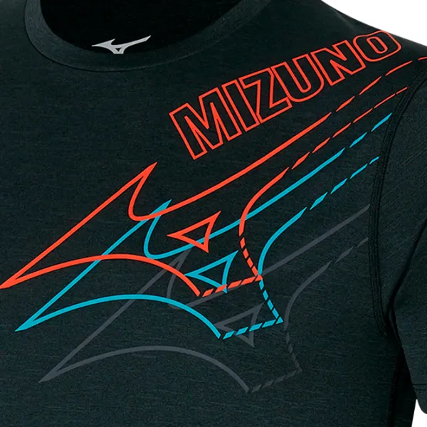 Tricou pentru bărbați Mizuno j2ga2057 100% poliester/ Black photo 3