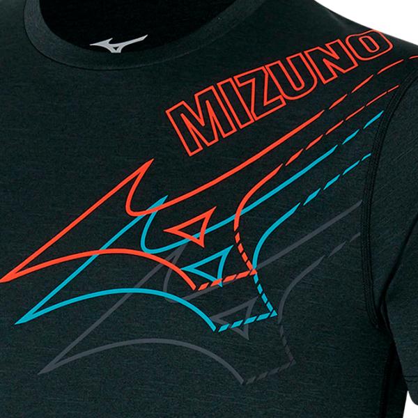 Tricou pentru bărbați Mizuno j2ga2057 100% poliester/ Black photo 3