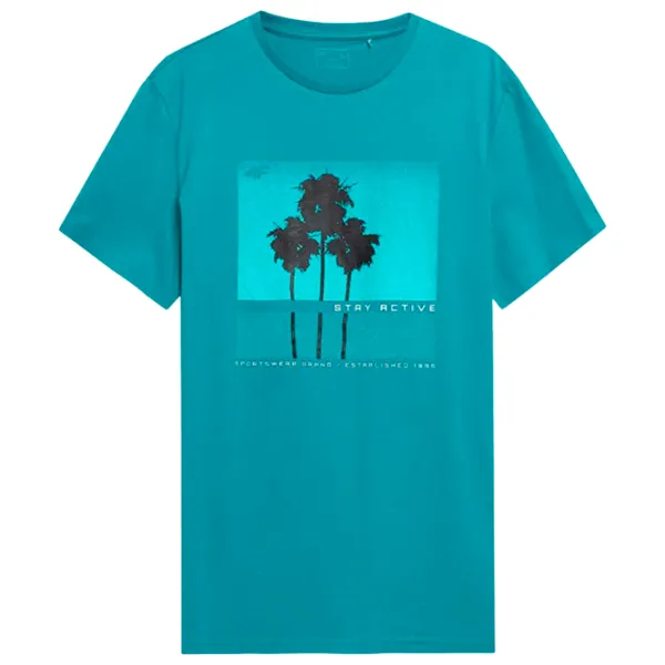 Футболка для мужчин 4F h4l22-tsm044 100% хлопок/ Бирюзовый photo 1