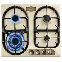 Plită încorporabilă pe gaz Kaiser KG 6325 ElfEmTur Oțel emailat/ Ivory