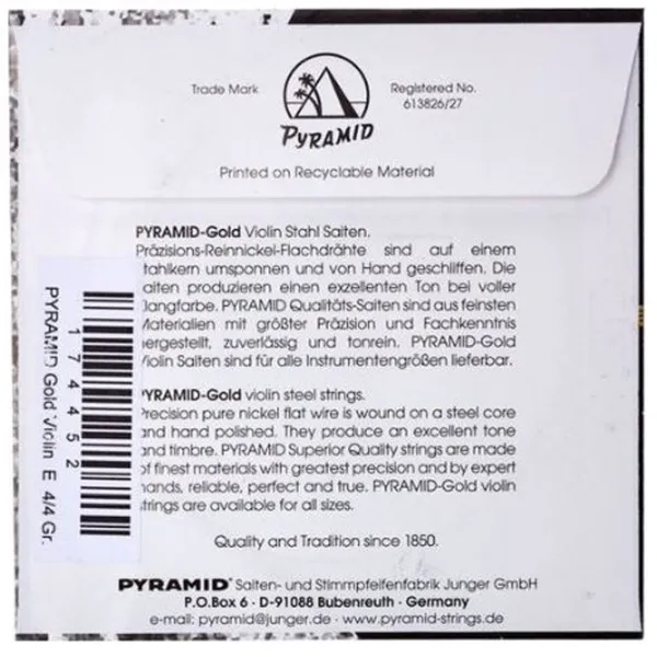 174452 Pyramid Violin String E - COARDA MI VIOARA Nichel photo 2