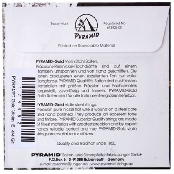 174452 Pyramid Violin String E - COARDA MI VIOARA Nichel photo 2