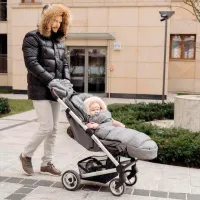 Mănuși pentru cărucior Zaffiro Plush Poliester, Lână/ Black photo 2