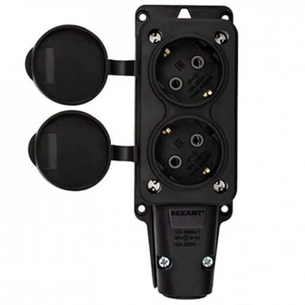 Priză Rexant 111-112 250 V/ Type-F/ Black photo 1 Priză Rexant 111-112 250 V/ Type-F/ Black photo 1