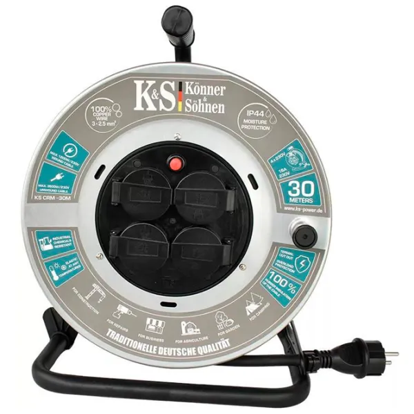 Удлинитель на катушке Könner & Söhnen CRM-30M 30 м Серый photo 3
