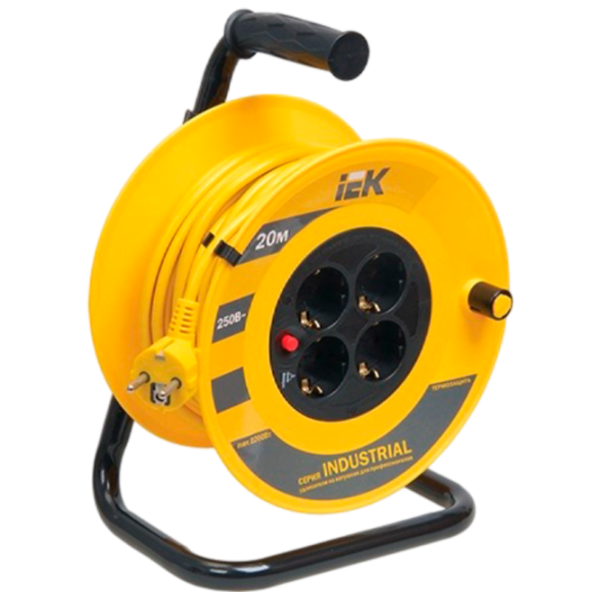 Удлинитель на катушке IEK Industrial 20 м Желтый photo 1