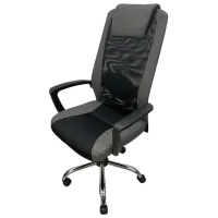 Fotoliu de birou ART Dakar Plus  Plasă acrilică, piele artificială/ Gray Black