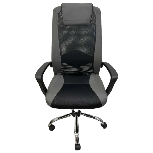 Fotoliu de birou ART Dakar Plus  Plasă acrilică, piele artificială/ Gray Black photo 2