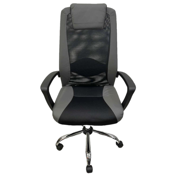 Fotoliu de birou ART Dakar Plus  Plasă acrilică, piele artificială/ Gray Black photo 2