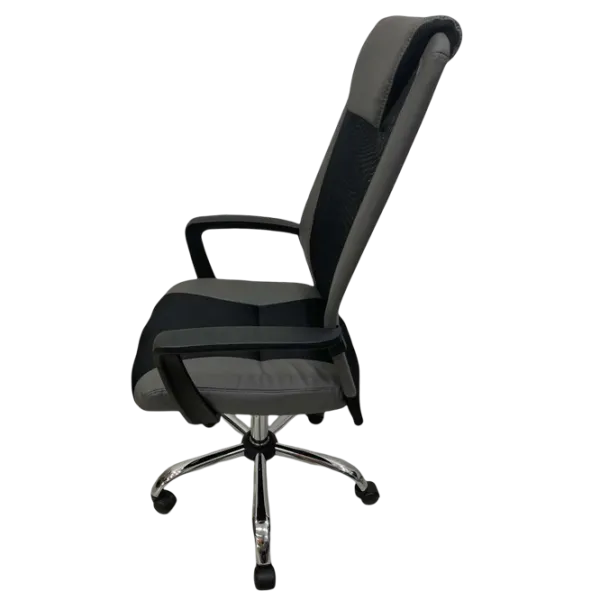 Fotoliu de birou ART Dakar Plus  Plasă acrilică, piele artificială/ Gray Black photo 4