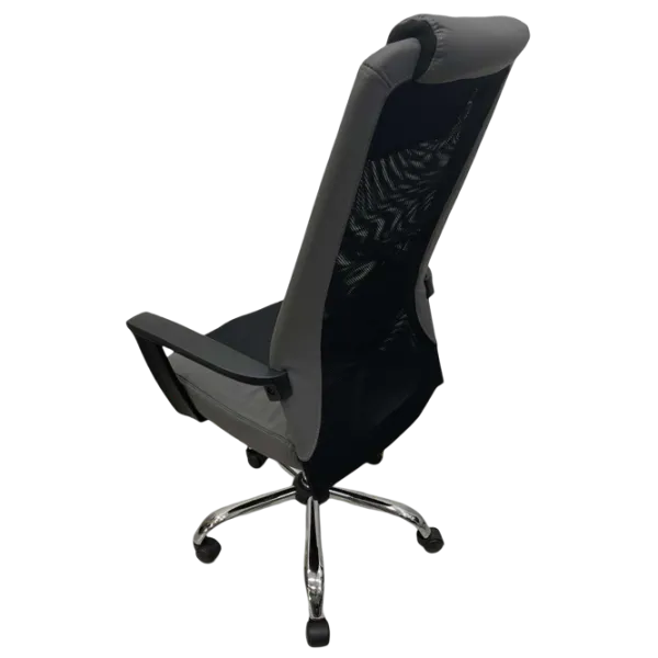 Fotoliu de birou ART Dakar Plus  Plasă acrilică, piele artificială/ Gray Black photo 5