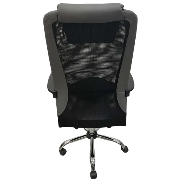 Fotoliu de birou ART Dakar Plus  Plasă acrilică, piele artificială/ Gray Black photo 6