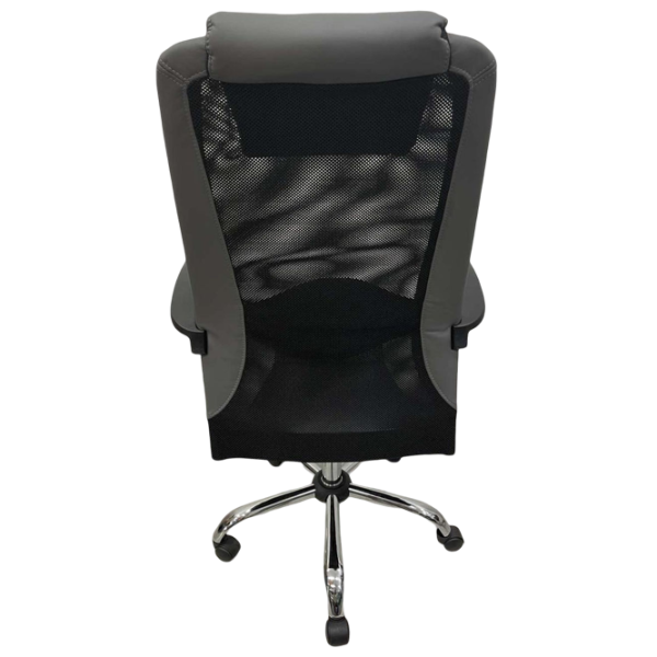 Fotoliu de birou ART Dakar Plus  Plasă acrilică, piele artificială/ Gray Black photo 6