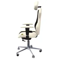 Fotoliu de birou Kulik System Royal ECO Piele/ White Black photo 3