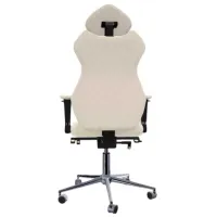 Fotoliu de birou Kulik System Royal ECO Piele/ White Black photo 4
