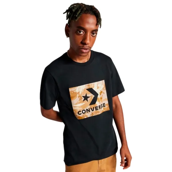 Tricou pentru bărbați Converse Star Chevron Brush Stroke Knock Out Camo Fill 100% bumbac/ Black photo 1 Tricou pentru bărbați Converse Star Chevron Brush Stroke Knock Out Camo Fill 100% bumbac/ Black photo 1