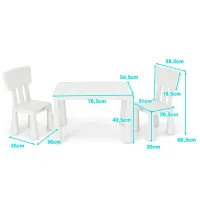 Set de mobilă pentru copii Costway HW66810WH White / unisex photo 3