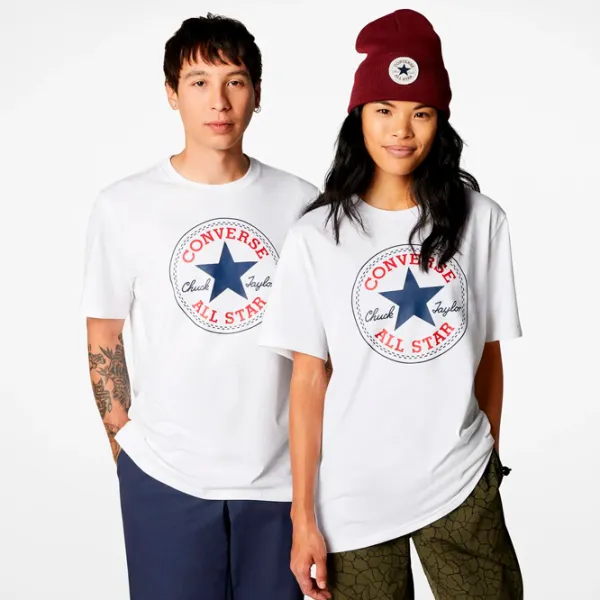 Tricou Unisex Converse Chuck Patch Tee 100% bumbac/ White photo 2 Tricou Unisex Converse Chuck Patch Tee 100% bumbac/ White photo 2