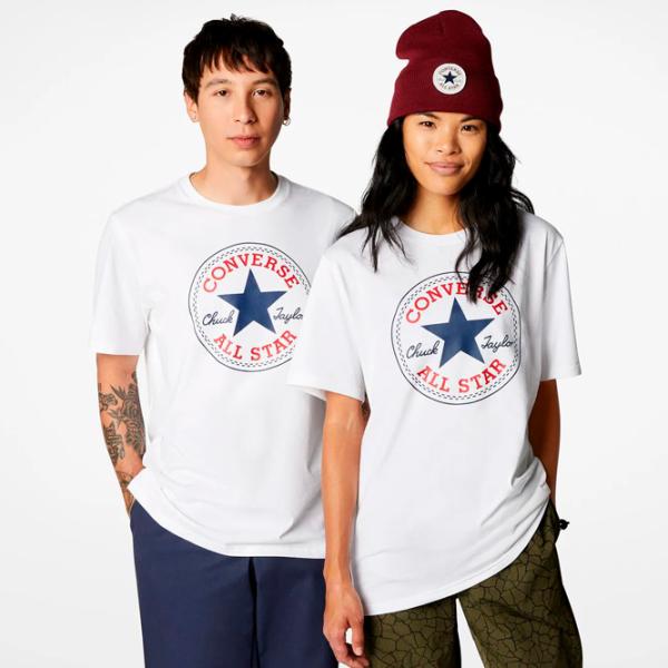 Tricou Unisex Converse Chuck Patch Tee 100% bumbac/ White photo 2 Tricou Unisex Converse Chuck Patch Tee 100% bumbac/ White photo 2