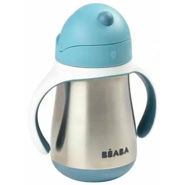 Бутылочка с соломинкой Beaba B913481 250 мл 12 месяцев/ Нержавеющая сталь/ Blue photo 3