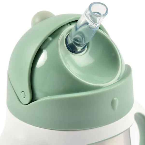 Sticluță cu pai Beaba B913535 250 ml 8 luni/ Oțel inoxidabil/ Green photo 3
