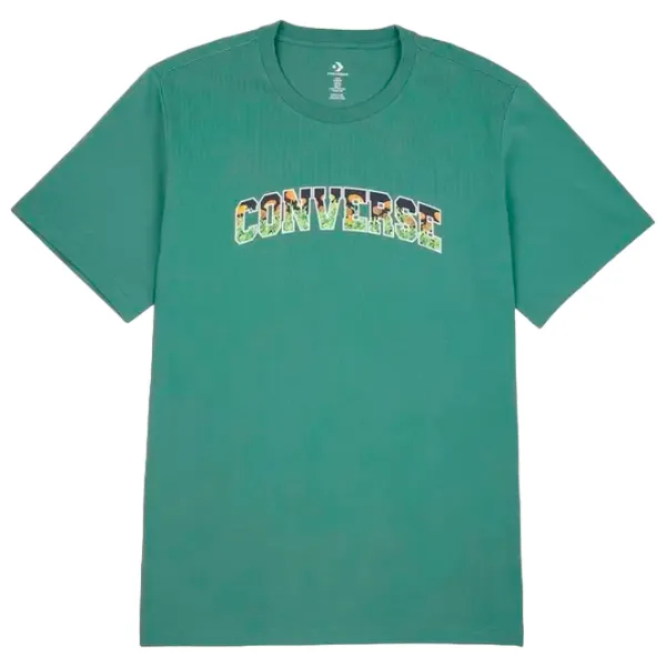 Tricou pentru bărbați Converse Floral Infill Tee 100% bumbac/ Teal photo 1 Tricou pentru bărbați Converse Floral Infill Tee 100% bumbac/ Teal photo 1