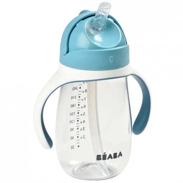 Sticluță cu pai Beaba B913479 300 ml 12 luni/ Plastic/ Blue photo 1 Sticluță cu pai Beaba B913479 300 ml 12 luni/ Plastic/ Blue photo 1