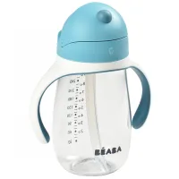 Sticluță cu pai Beaba B913479 300 ml 12 luni/ Plastic/ Blue photo 2