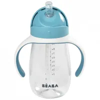 Sticluță cu pai Beaba B913479 300 ml 12 luni/ Plastic/ Blue photo 3