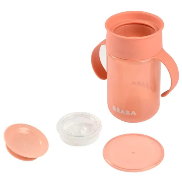 Sticluță cu pai Beaba B913571 340 ml 12 luni/ Polipropilenă/ Pink photo 2