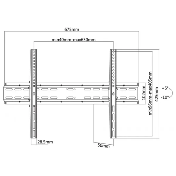 Suport TV Reflecta PLANO Slim 70-6040T VESA 600 x 400 mm photo 2