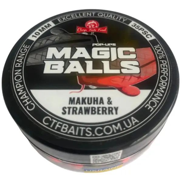 Aluat pufat Carp Tasty Food Magic Balls Pop-Ups Strawberry/ 100 g/ 10 mm photo 1 Aluat pufat Carp Tasty Food Magic Balls Pop-Ups Strawberry/ 100 g/ 10 mm photo 1