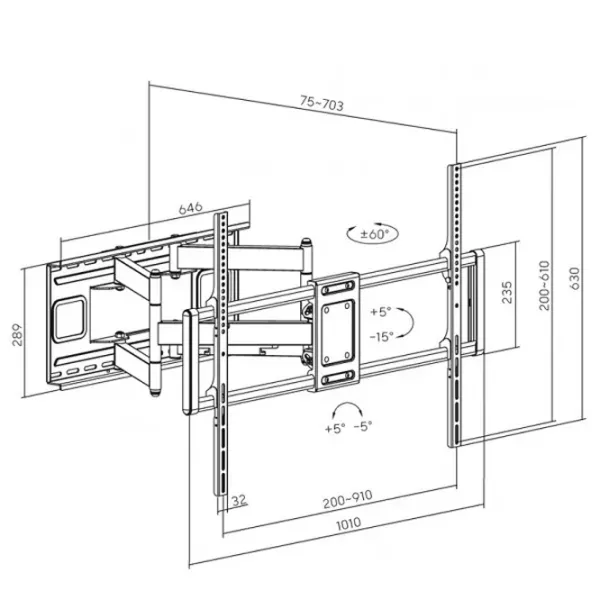 Suport TV Reflecta PLEXO 120-9060T VESA 900 x 600 mm photo 5